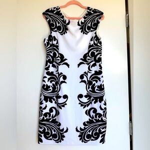 Maggy London Black and White Floral Mini Dress